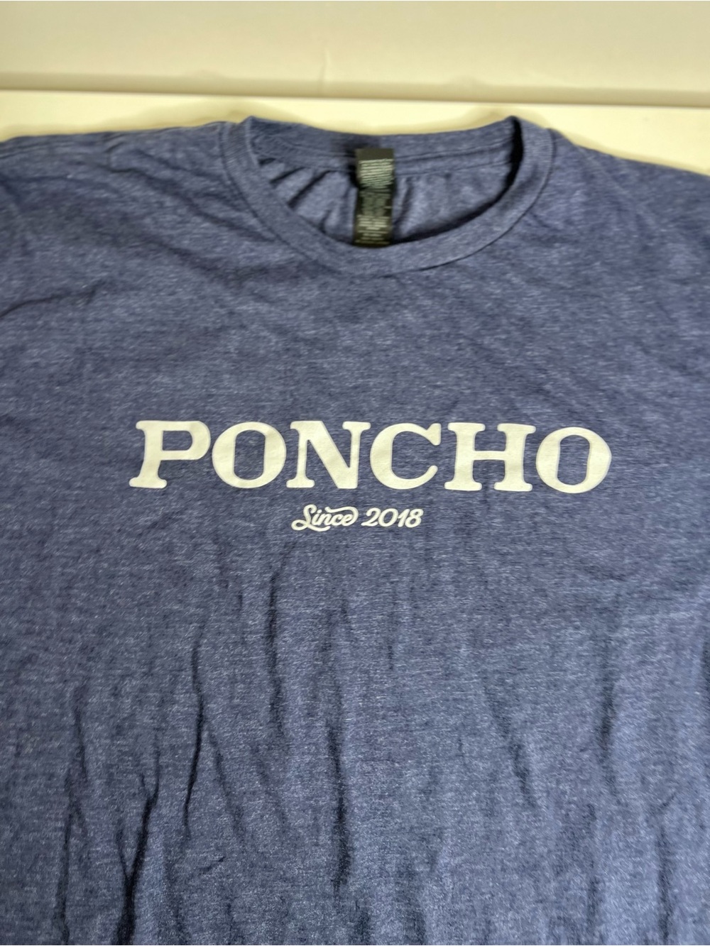 Pair of Poncho Men's T-SHIRTs Heathered Blue - Size Large - Picture 5 of 8